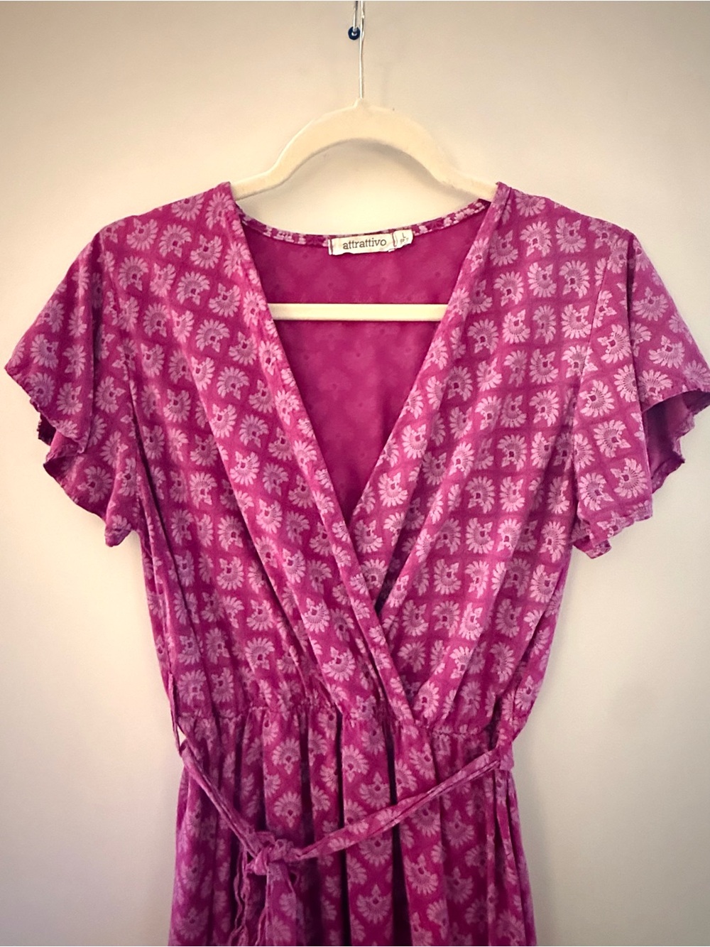 Attrattivo Purple Pink Midi Dress, Size Large IT 42 London Boutique - Picture 2 of 9